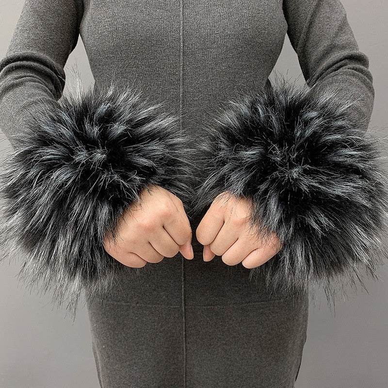 Imitation Rabbit Hair Wristband Cuffs - Cozy & Stylish Winter Accessory - Buy Center