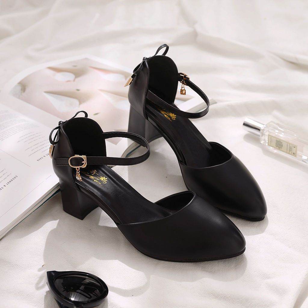 Buycenter Women's Closed Toe High Heels - Stylish Chunky Heel Pumps - Buy Center