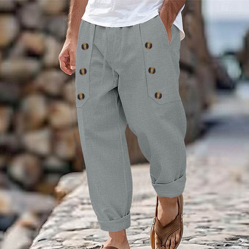 Hawaii Beach Men's Cotton Linen Trousers - Stylish Casual Pants 2025 - Buy Center