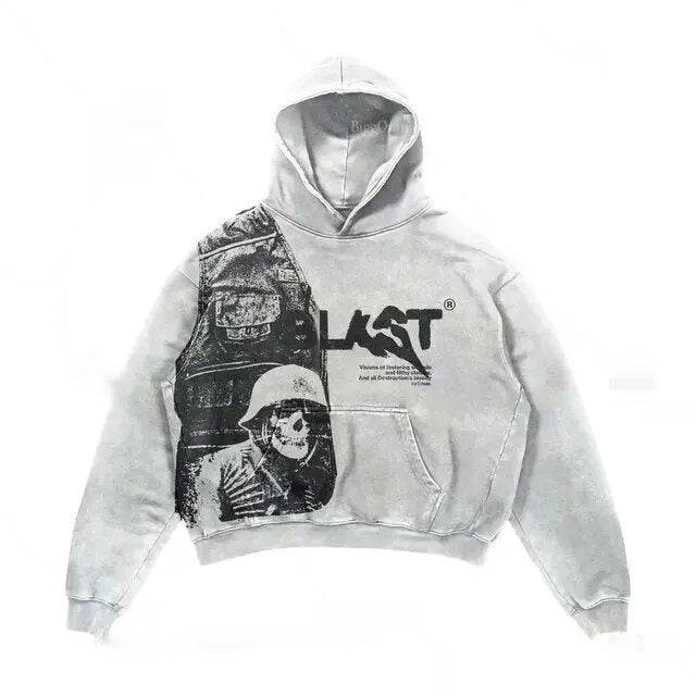 Hip Hop Retro Harajuku Hoodie for Men - Trendy Pullover Sports Sweater - Buy Center