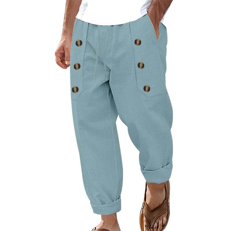 Hawaii Beach Men's Cotton Linen Trousers - Stylish Casual Pants 2025 - Buy Center