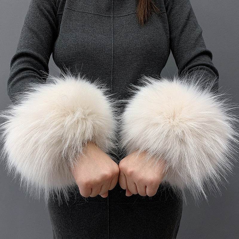 Imitation Rabbit Hair Wristband Cuffs - Cozy & Stylish Winter Accessory - Buy Center