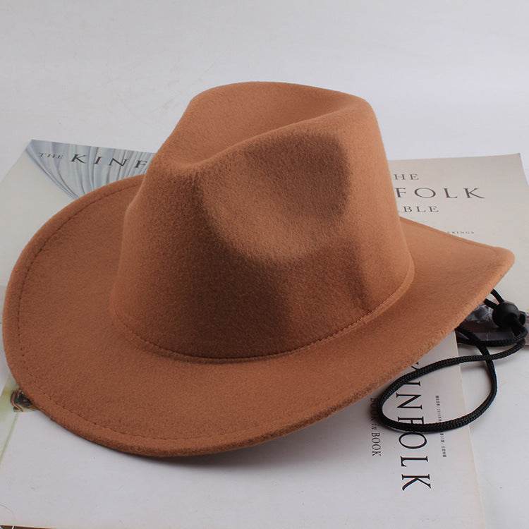 European & American Woolen Cowboy Hat - Stylish Adjustable Fit for All - Buy Center