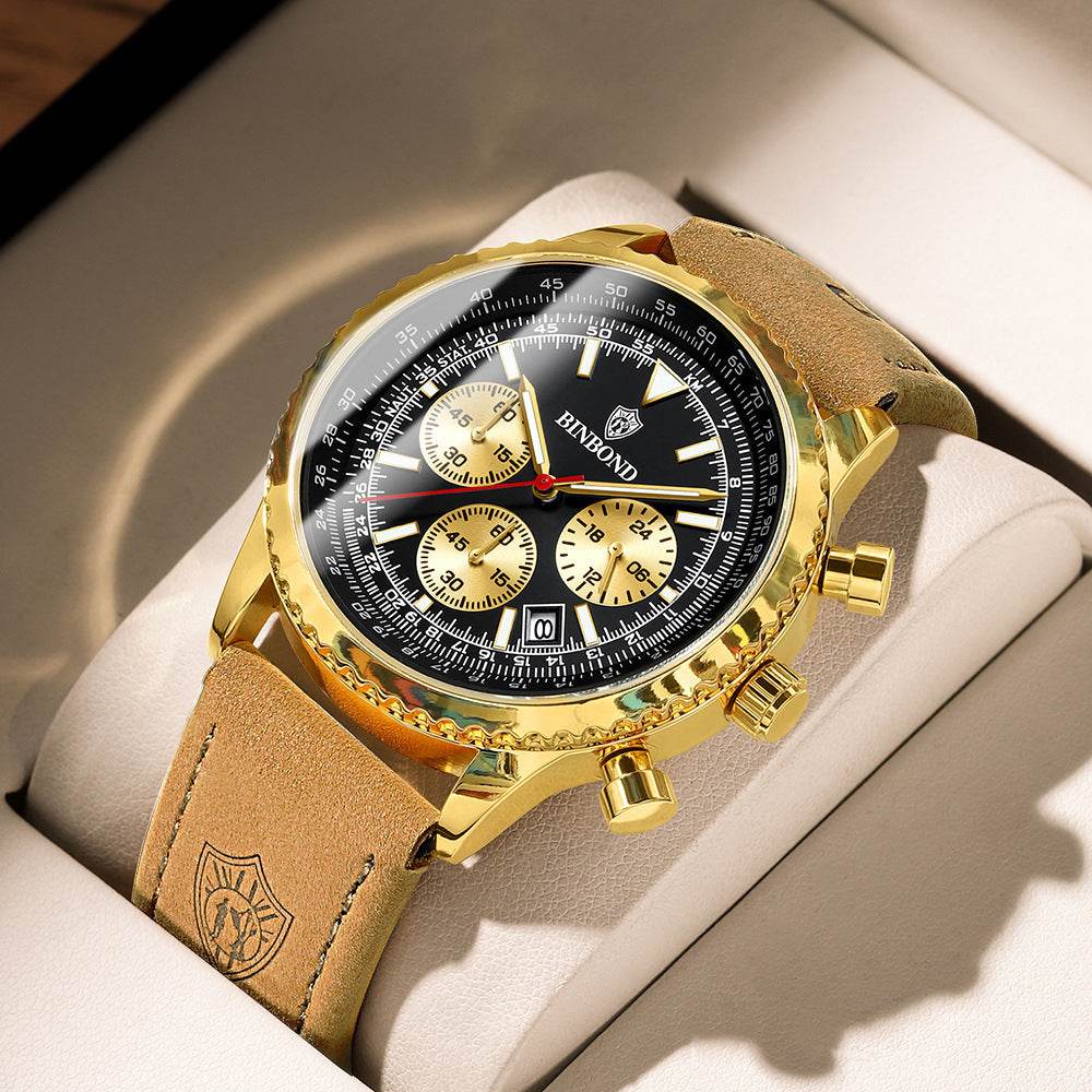 Men's Ultra-Thin Leather Watch - Waterproof & Luminous for Style 2025 - Buy Center