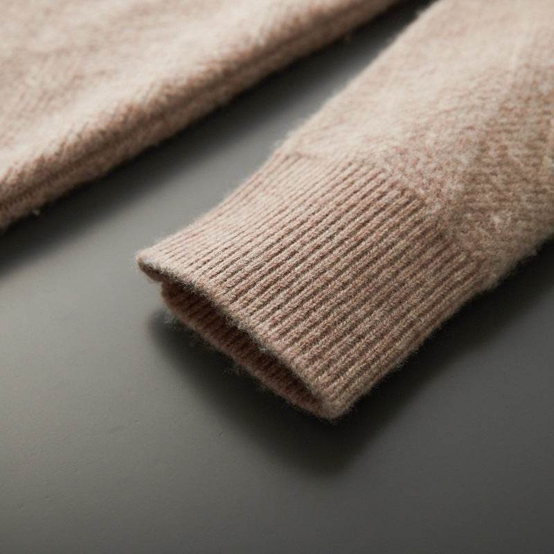 Men's Round Neck Pullover Sweater - Loose Fit Thick Wool for Comfort - Buy Center