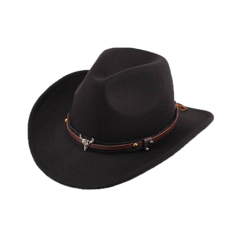 European & American Woolen Cowboy Hat - Stylish Adjustable Fit for All - Buy Center