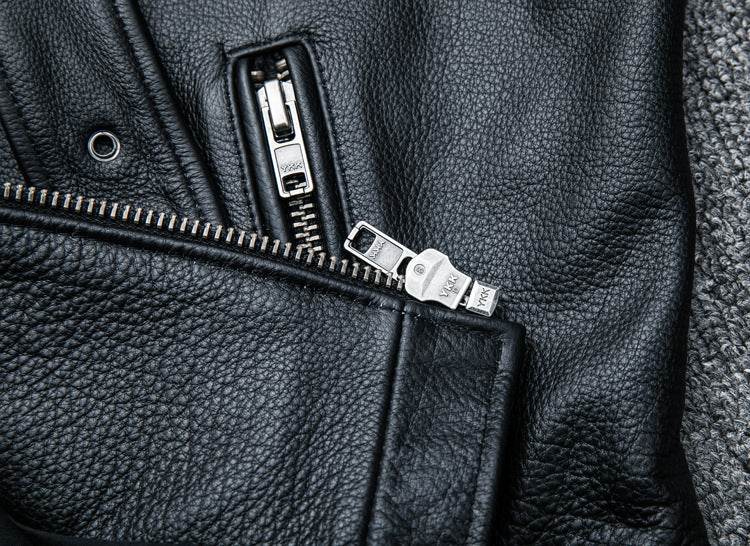 Pure Cowhide Biker's Leather Jacket - Durable Style, Sizes S to 5XL - Buy Center