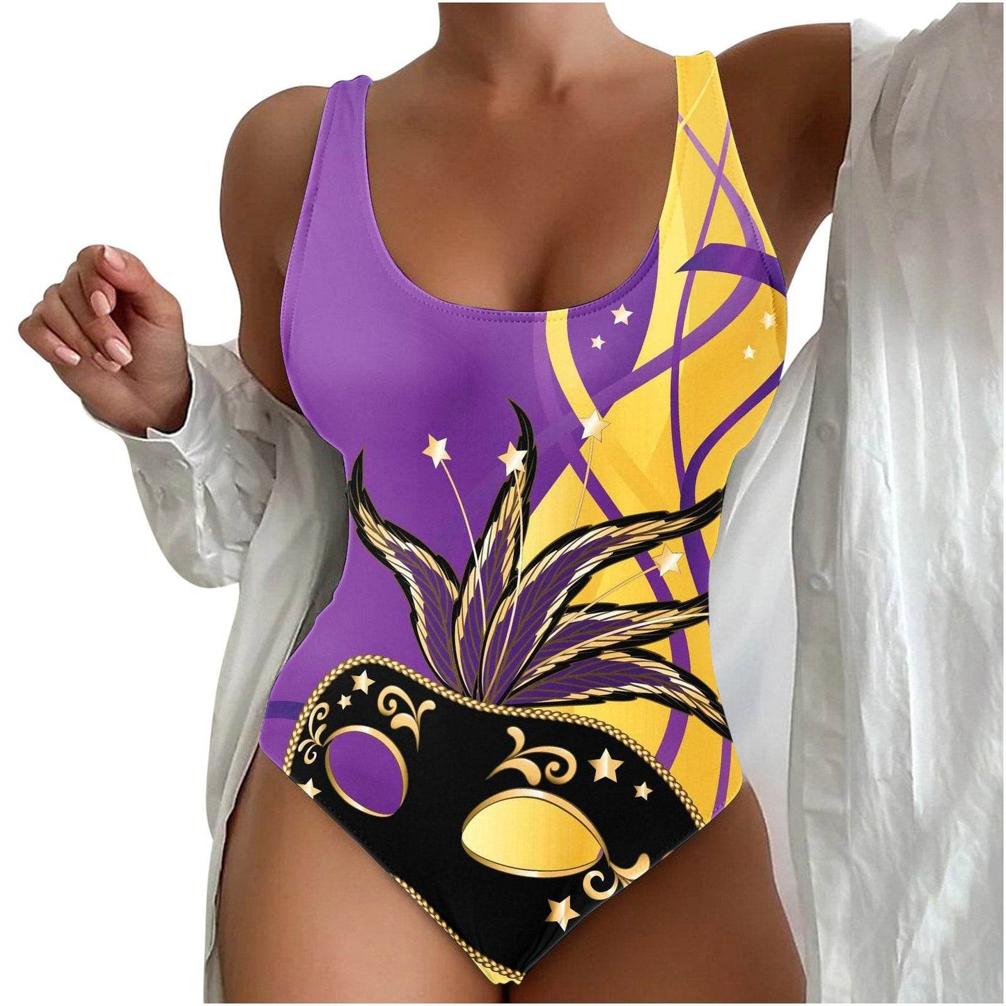 Women’s Seaside Beach Swimsuit - 3D Contrast Stylish One-Piece S-4XL - Buy Center