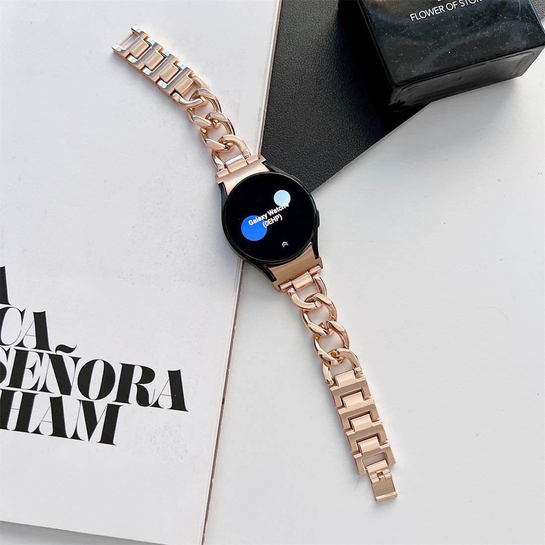 Women's Denim Chain Metal Smart Watch Wristband - Compatible with Samsung - Buy Center