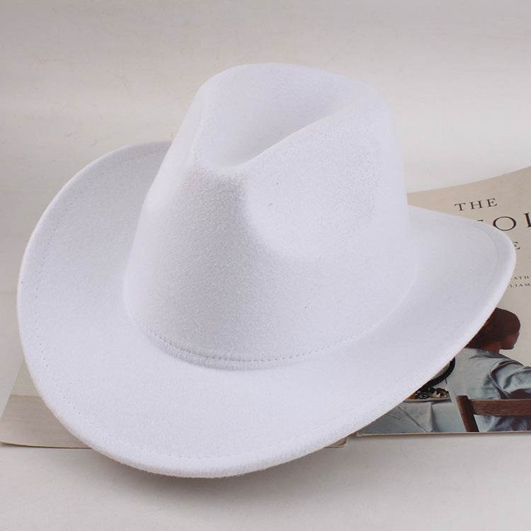 European & American Woolen Cowboy Hat - Stylish Adjustable Fit for All - Buy Center