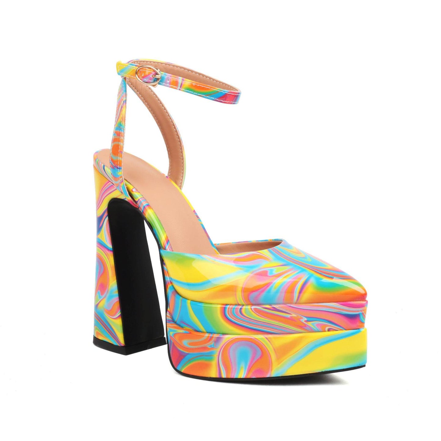 Women's Leopard Print Waterproof Heels - Chic Platform Pumps for 2025 - Buy Center