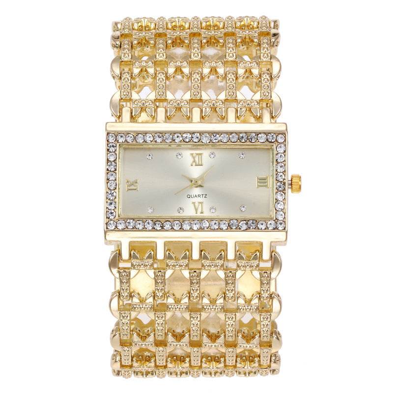 Women's Steel Band Diamond Watch - Rhinestone Square Design, Premium Style - Buy Center