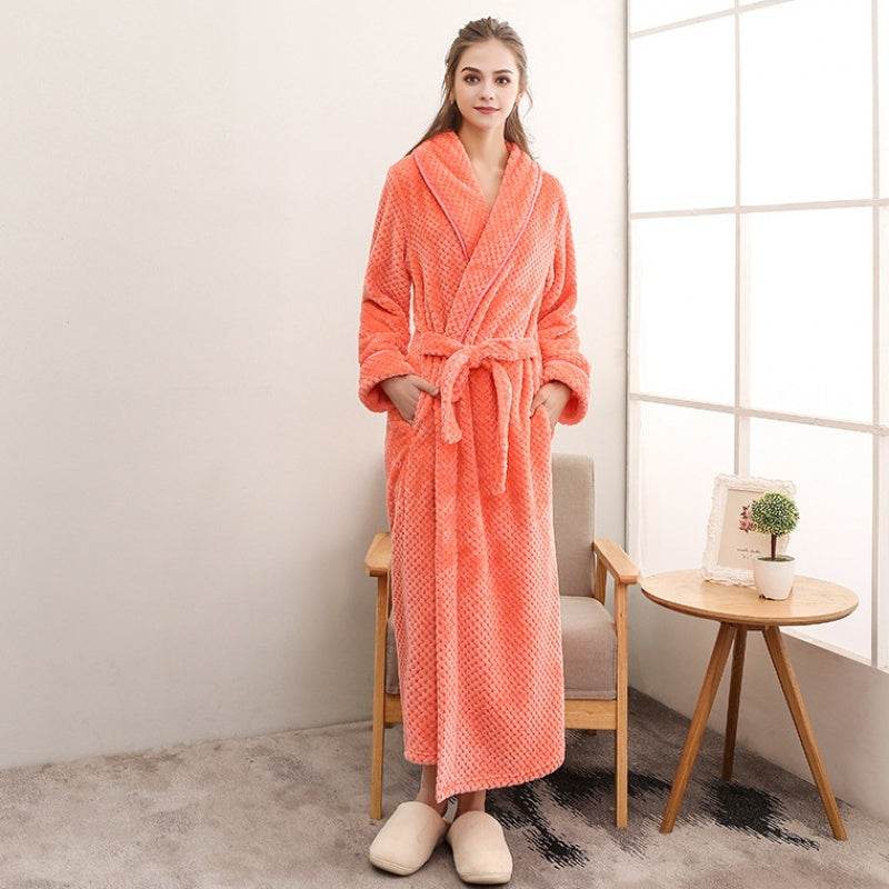 Thick Waist Velvet Men's Bathrobe - Stylish Long Flannel Cardigan 2025 - Buy Center