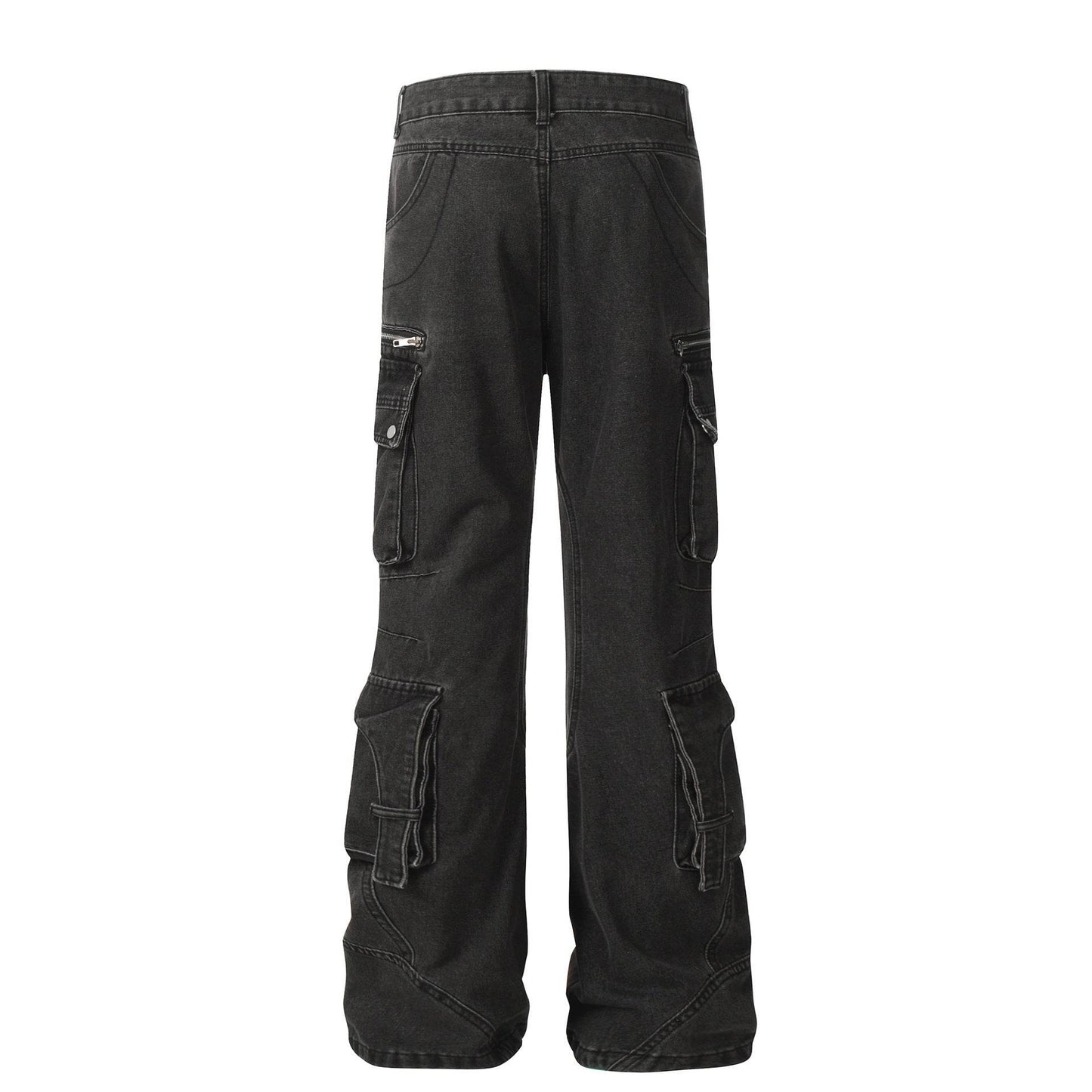 Trendy Multi-Pocket Cotton Overalls for Teens - Casual Solid Color Style - Buy Center