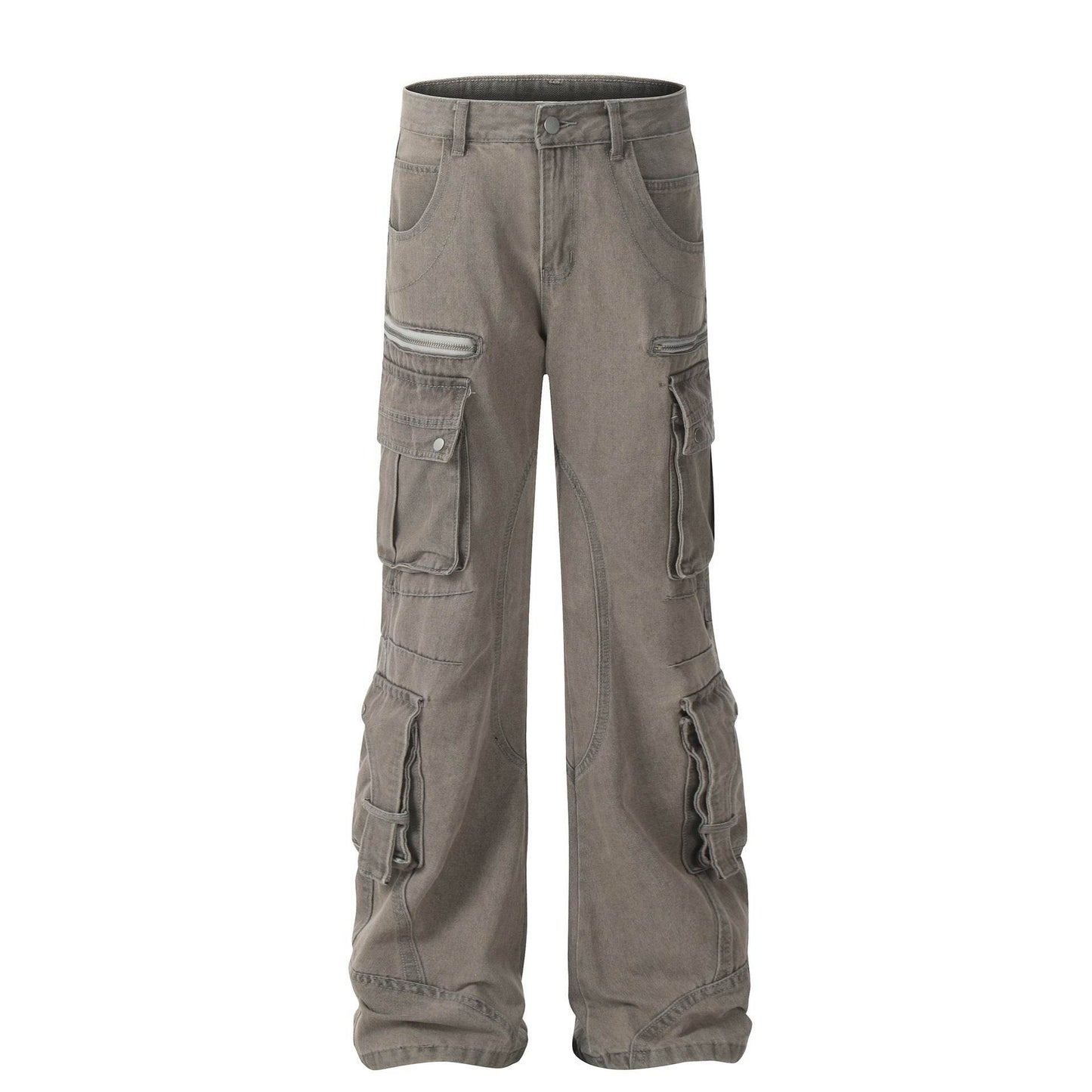 Trendy Multi-Pocket Cotton Overalls for Teens - Casual Solid Color Style - Buy Center