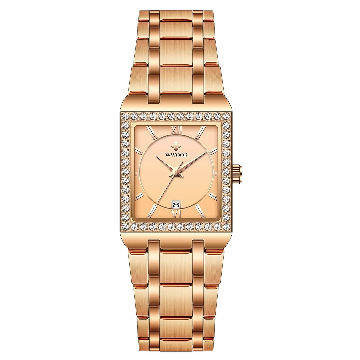 Grip Love Square Steel Band Watch - Waterproof Quartz Stylish for Women - Buy Center