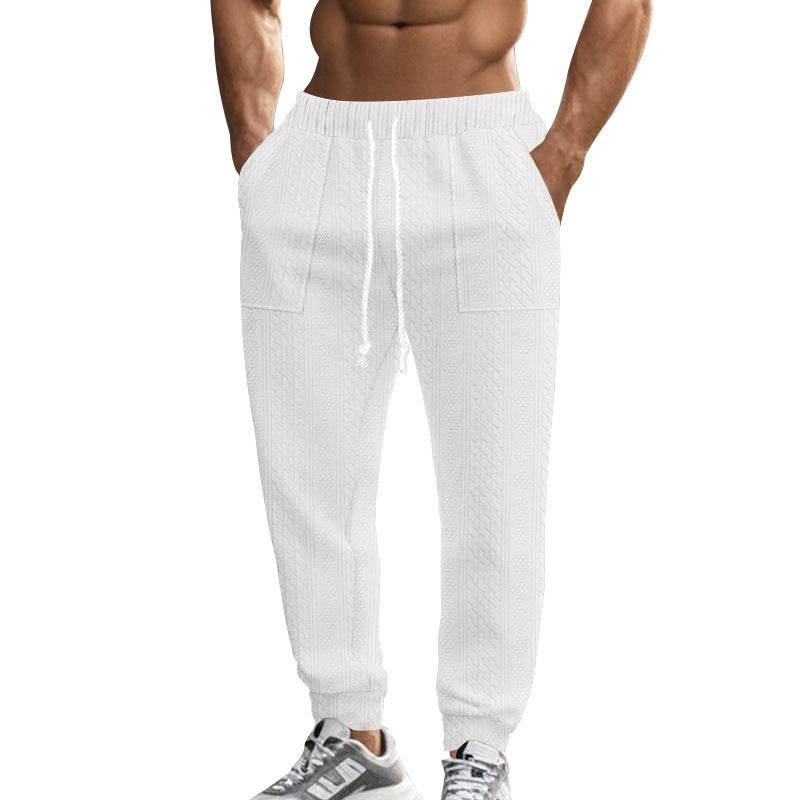 Buycenter Men's Casual Knitted Trousers - Breathable, Drawstring, Plus Size - Buy Center