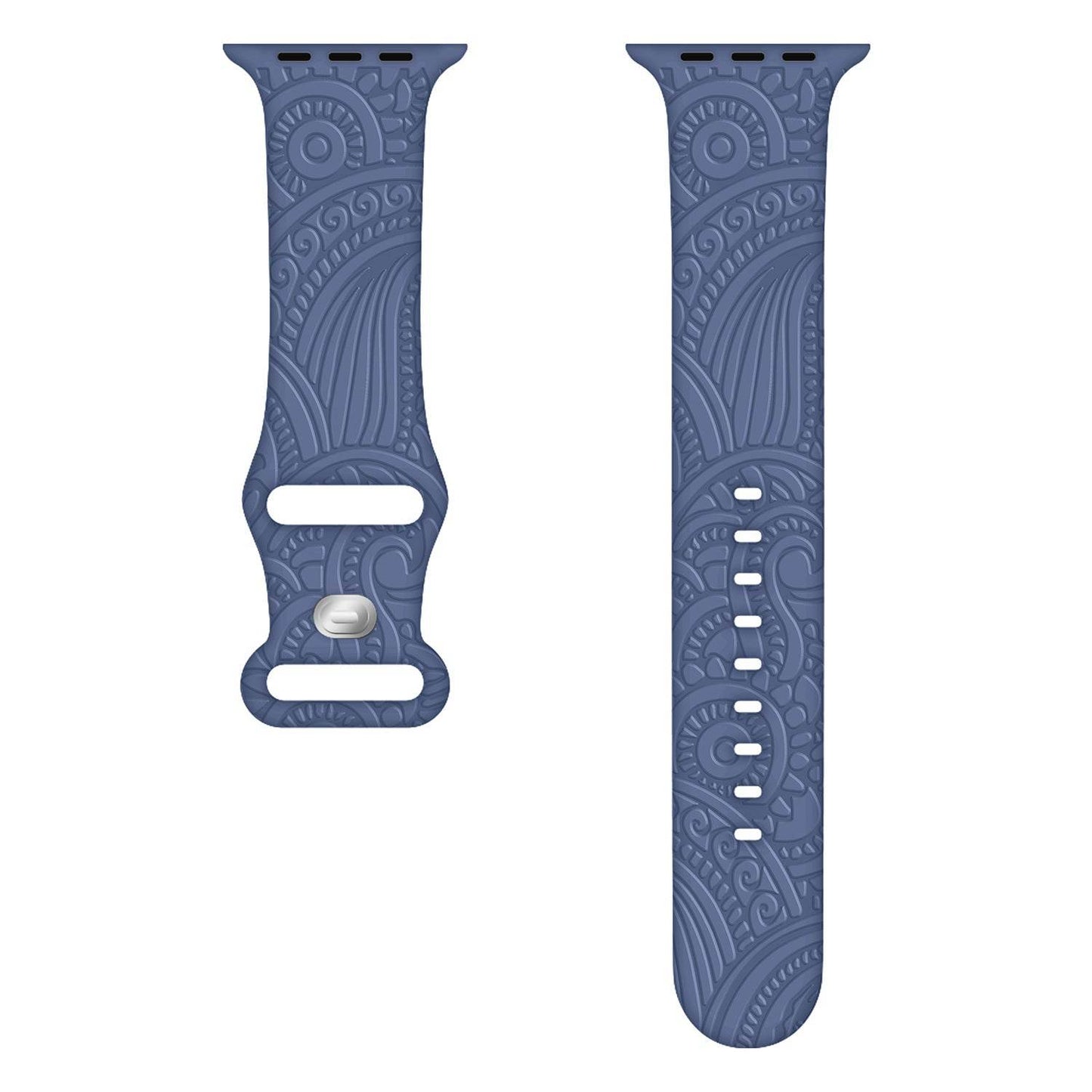 Laser Carved Silicone Strap - Cashew Print for Apple Watches 38-49mm - Buy Center