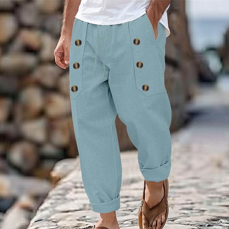 Hawaii Beach Men's Cotton Linen Trousers - Stylish Casual Pants 2025 - Buy Center