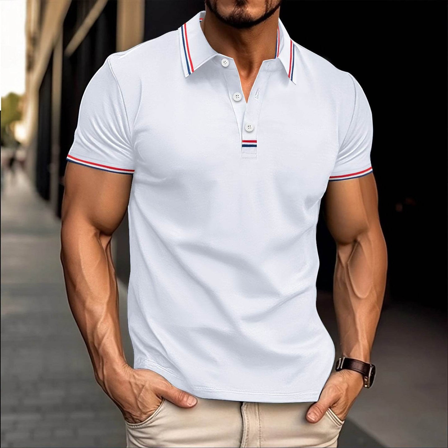 Buycenter Versatile Pull Button T-shirt - Loose Fit, Short Sleeve Options - Buy Center