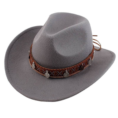 European & American Woolen Cowboy Hat - Stylish Adjustable Fit for All - Buy Center