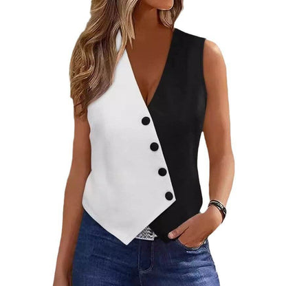 V-Neck Short Suit Waistcoat Vest - Slim Fit Stylish Pullover for All - Buy Center