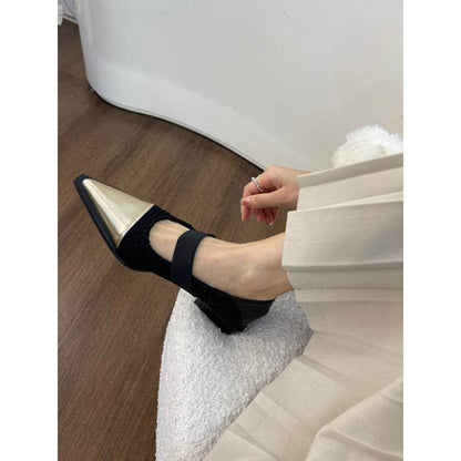 Pointed Toe Wild Pumps - Mid Chunky Heels for Everyday Elegance - Buy Center
