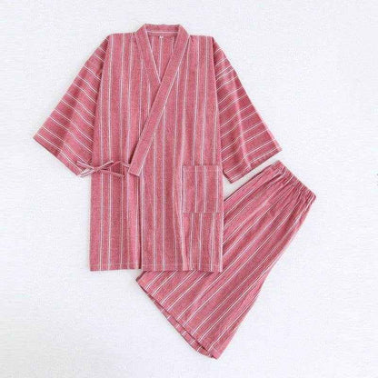 Washed Cotton Thin Striped Pajamas - Comfortable Sleepwear Set For All