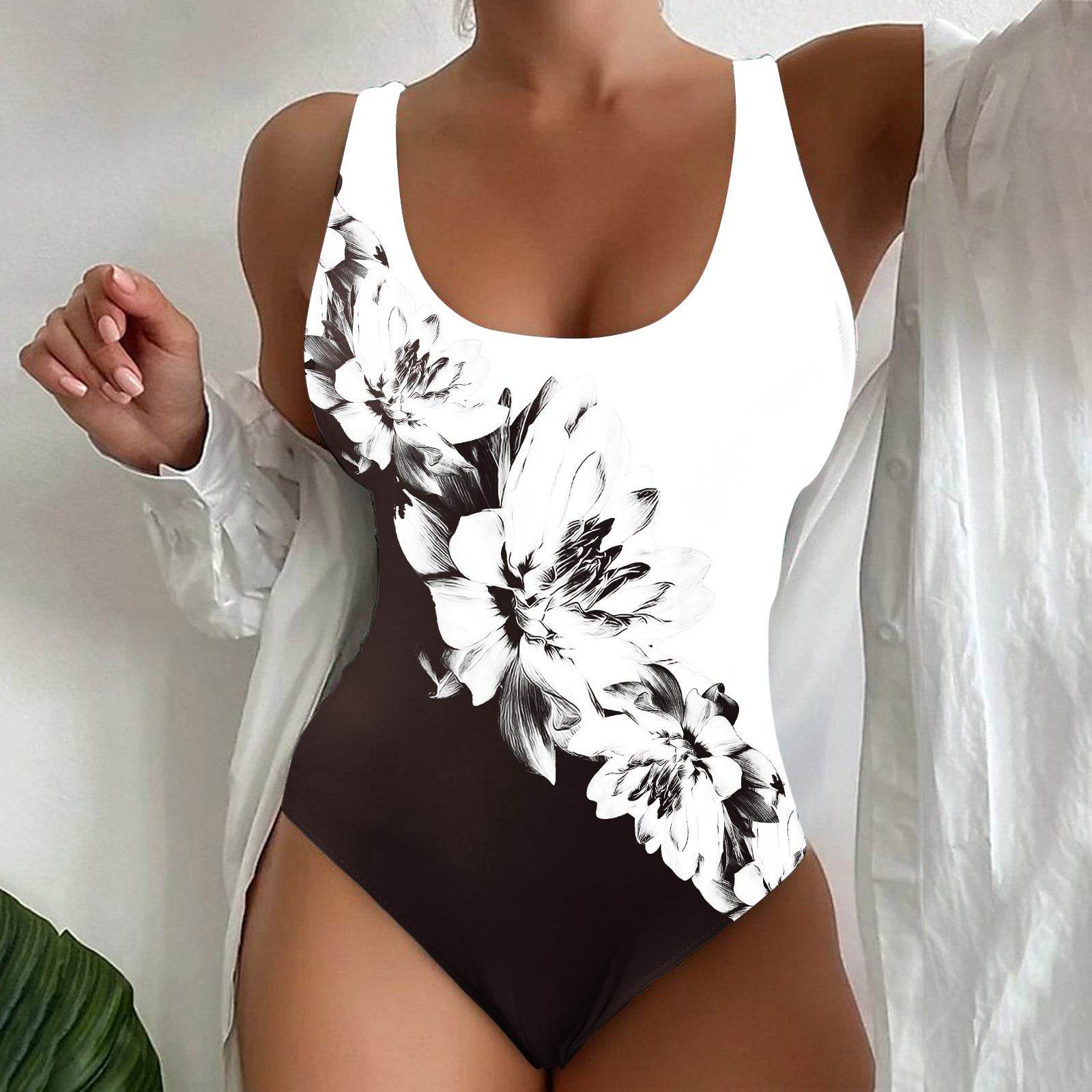Women’s Seaside Beach Swimsuit - 3D Contrast Stylish One-Piece S-4XL - Buy Center