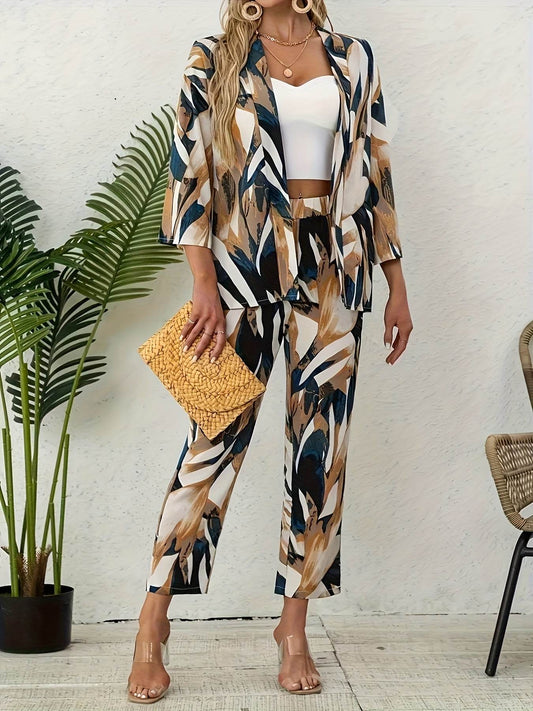 Vintage Paisley Print Two-Piece Set - Casual Loose Fit for Women - Buy Center