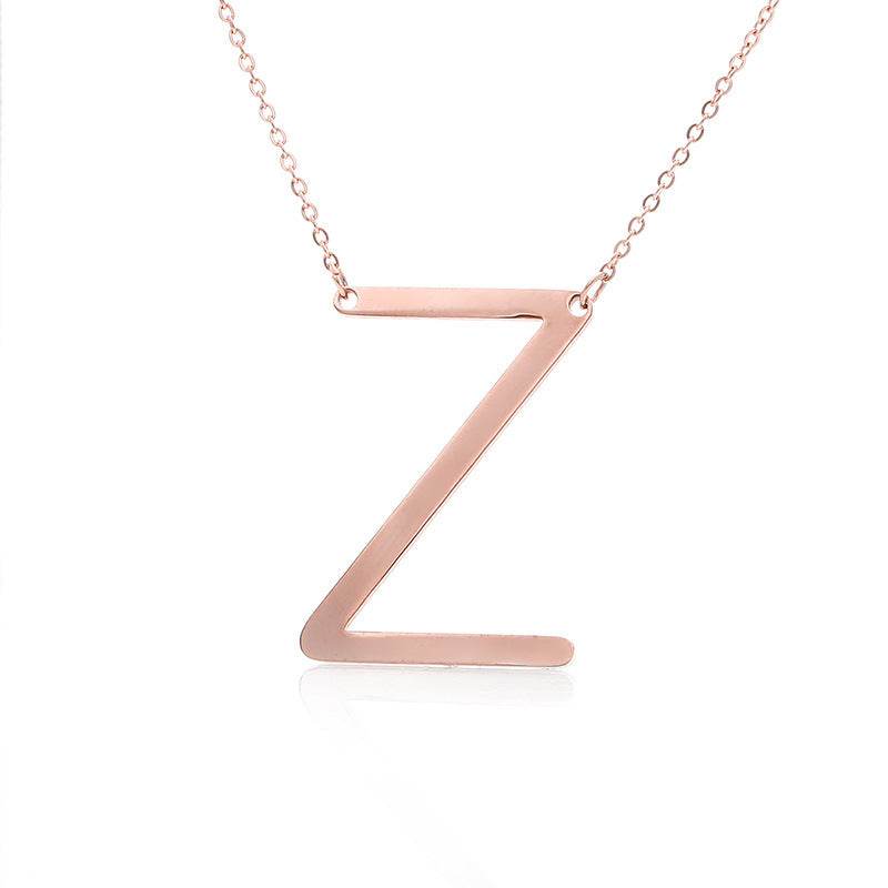 Fabulous Rose Gold Initial Letter Pendant Necklace - Premium K-Gold Design - Buy Center