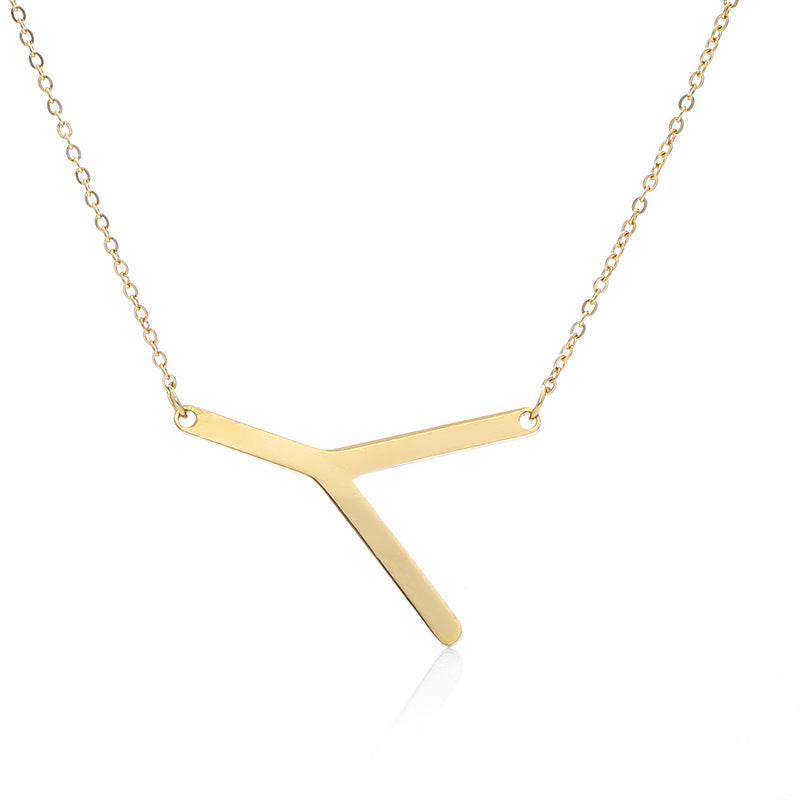 Fabulous Rose Gold Initial Letter Pendant Necklace - Premium K-Gold Design - Buy Center