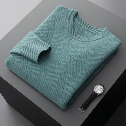 Men's Round Neck Pullover Sweater - Loose Fit Thick Wool for Comfort - Buy Center