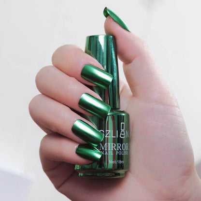 Mirror Silver Nail Polish - Metallic Stainless Steel Finish, 18ml - Buy Center