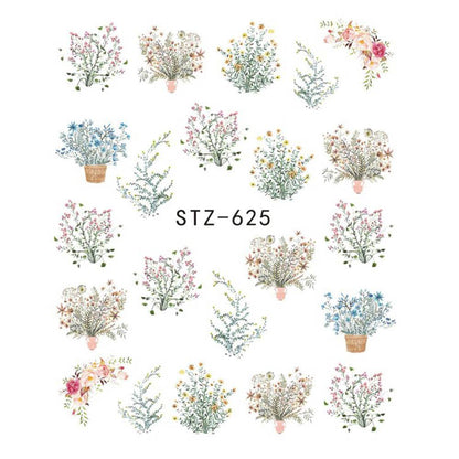 Butterfly Flower Nail Art Stickers - DIY Water Transfer Decals for Manicures - Buy Center