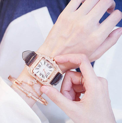 Elegant Square Dial Quartz Watch - Waterproof Lovers' Timepiece 2025 - Buy Center