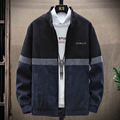 Men's Casual Stand-Up Collar Jacket - Genuine Leather Baseball Style - Buy Center