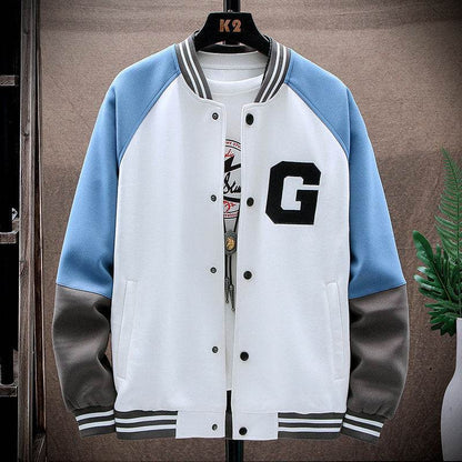 Men's Casual Stand-Up Collar Jacket - Genuine Leather Baseball Style - Buy Center