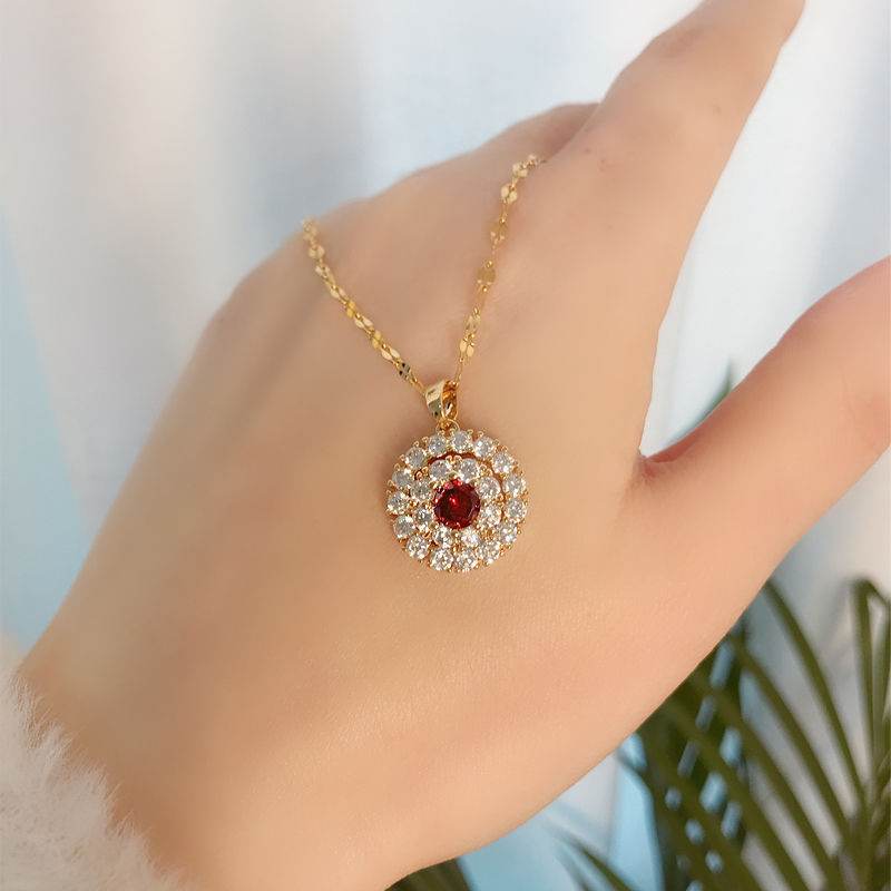 Stylish Diamond Pendant Necklace - Korean Geometric Design in Titanium - Buy Center