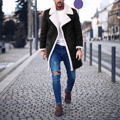 Buycenter Warm Fleece Suede Coat - Medium Length Casual Style for 2025 - Buy Center