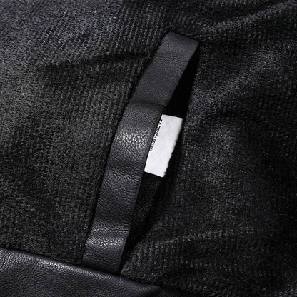 Men's Plus Velvet Leather Jacket - Trendy Casual Style, Stand-Up Collar - Buy Center