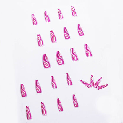 Detachable Artistic Press-On Nails Set - 24 Trendy Stylish False Tips - Buy Center