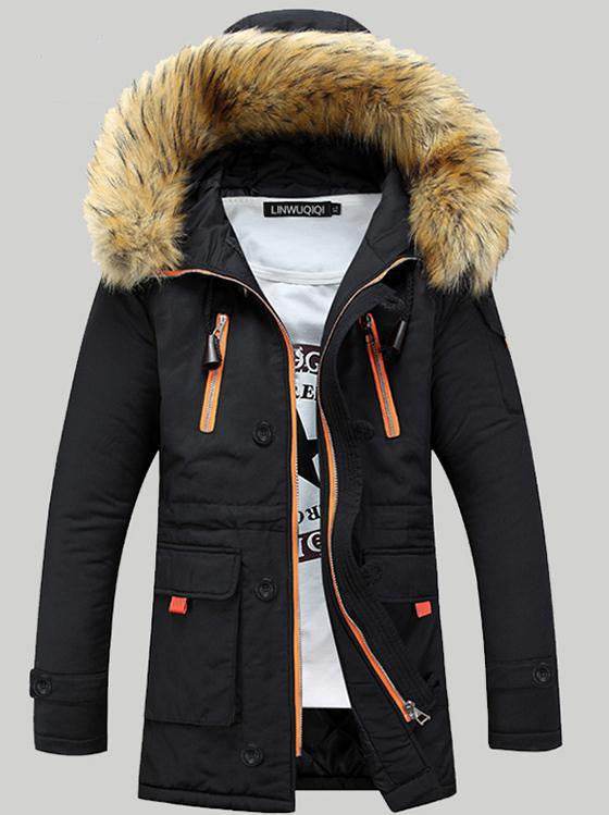 Buycenter Men's Slim Hooded Padded Jacket - Stylish Leather for Winter - Buy Center