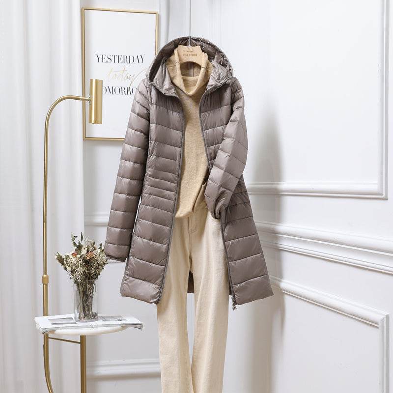 Women's Casual Hooded Down Jacket - Warm, Stylish Padded Outerwear - Buy Center