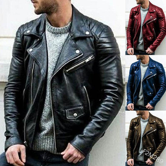 Men's PU Punk Leather Jacket - Stylish Stand Collar for Modern Fashion - Buy Center