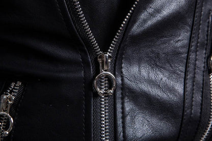 Men's Multi Zip Leather Coat - Stylish Genuine Leather Motorcycle Jacket - Buy Center