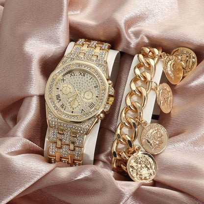 Men's Diamond Large Dial Quartz Watch - Stylish, Lightweight Design 2025 - Buy Center