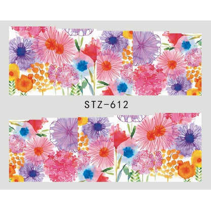 Butterfly Flower Nail Art Stickers - DIY Water Transfer Decals for Manicures - Buy Center