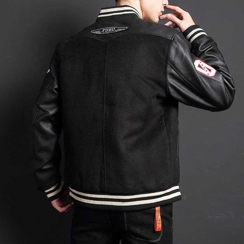 Buycenter Men's Fleece Jacket - Plus Size Baseball Collar, Warm & Stylish - Buy Center