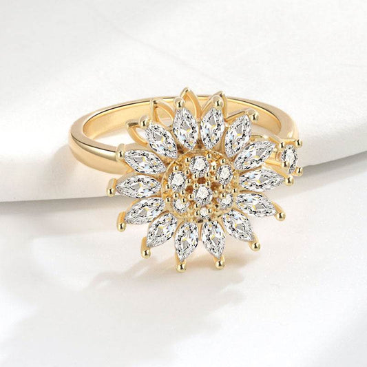 Buy Center S925 Sterling Silver Ring for Women - Adjustable Daisy Design - Buy Center